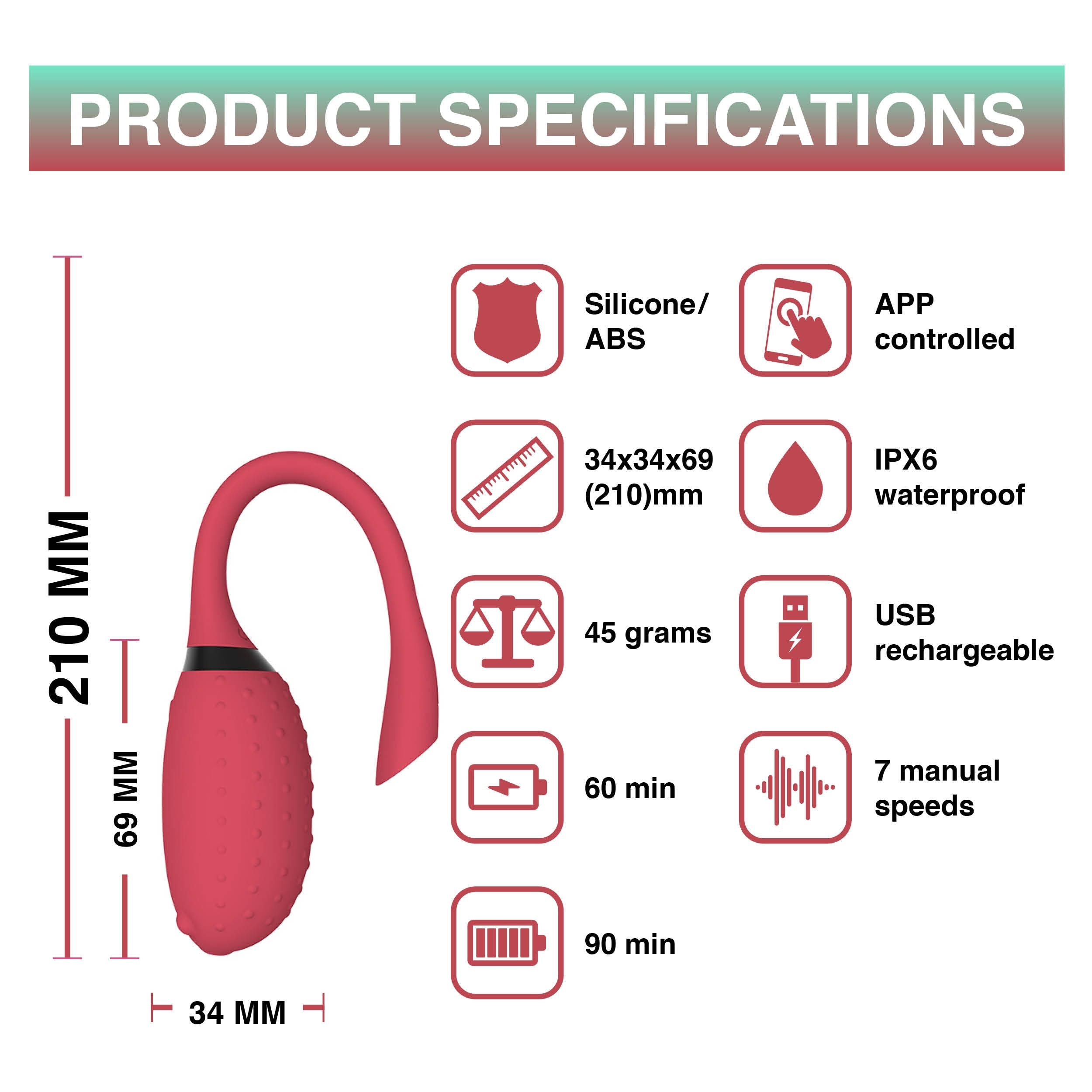 Magic Motion - Fugu Smart Wearable Vibrator Rood